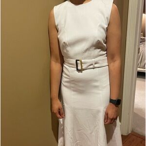 Ann taylor fitted white dress
